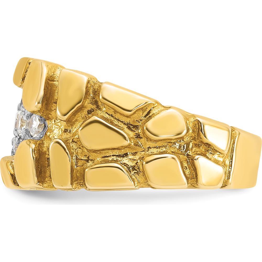 14K Yellow Gold Men's Cluster Ring with 1/2 Carat Diamond Nugget Design by IBGoodman