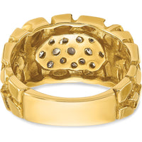 14K Yellow Gold Men's Cluster Ring with 1/2 Carat Diamond Nugget Design by IBGoodman