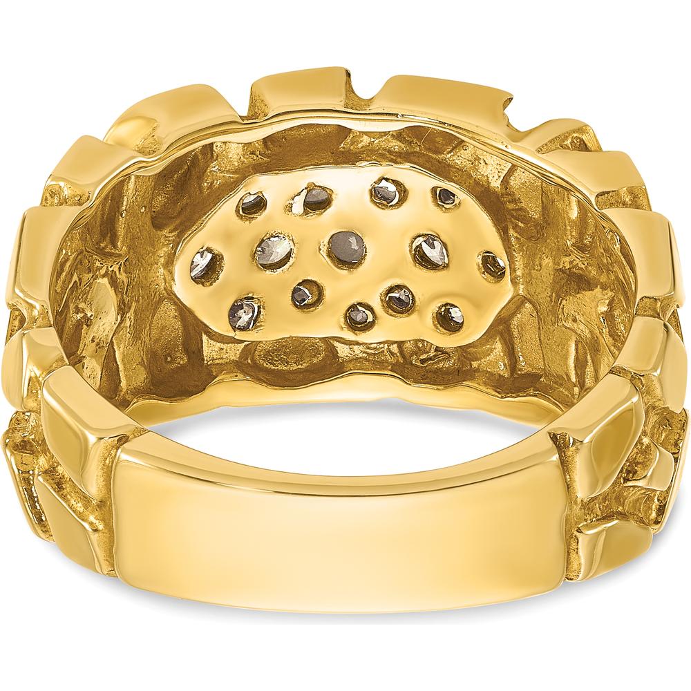 14K Yellow Gold Men's Cluster Ring with 1/2 Carat Diamond Nugget Design by IBGoodman