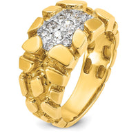 14K Yellow Gold Men's Cluster Ring with 1/2 Carat Diamond Nugget Design by IBGoodman