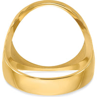 14K Yellow Gold Men's Coin Bezel Ring with Diamond-Cut Ribbed Edge - Customizable for 1/10 oz. American Eagle Coin by Numis Coin Jewelry