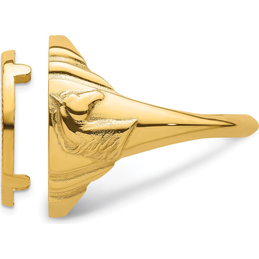14K Yellow Gold Men's Coin Bezel Ring with Diamond-Cut Texture and Horse Motif - Customizable for 1/10 oz. American Eagle Coin by Numis Coin Jewelry