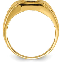 14K Yellow Gold Men's Cross Ring Mounting with Tapered Band Design by IBGoodman