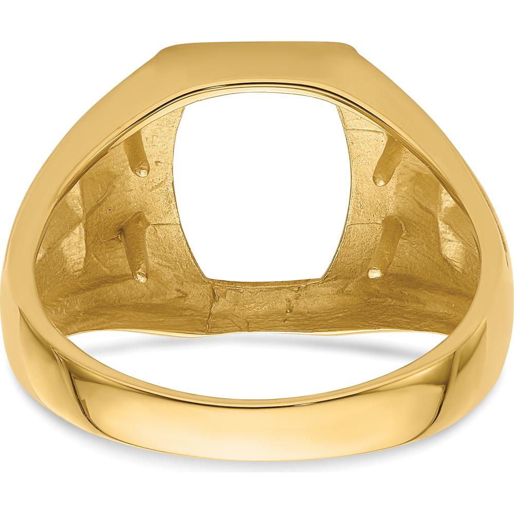 14K Yellow Gold Men's Cross Ring Mounting with Tapered Band Design by IBGoodman