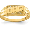 14K Yellow Gold Men's "DAD" Ring with Round Diamonds - 0.004 Carat Total Diamond Weight by IBGoodman