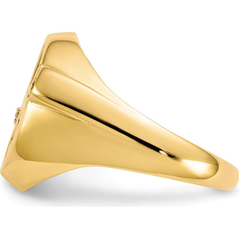 14K Yellow Gold Men's Diamond and Black Onyx DAD Ring with Two Round Diamonds - 0.004 Carat Total Diamond Weight by IBGoodman