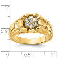 14K Yellow Gold Men's Diamond Cluster Nugget Ring - 1/4 Carats Total Diamond Weight by IBGoodman