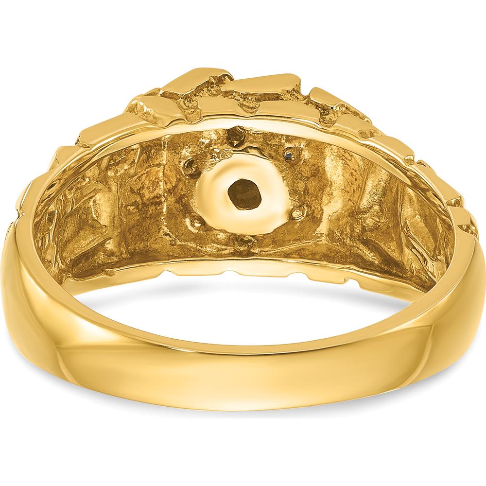 14K Yellow Gold Men's Diamond Cluster Nugget Ring - 1/4 Carats Total Diamond Weight by IBGoodman