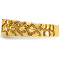 14K Yellow Gold Men's Diamond Nugget Ring with 3-Set Round Diamonds - 0.30 Carats Total Diamond Weight by IBGoodman