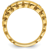 14K Yellow Gold Men's Diamond Nugget Ring with Round Brilliant Diamonds - 0.50 Carats Total Diamond Weight by IBGoodman