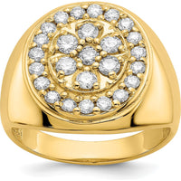 14K Yellow Gold Men's Diamond Ring Mounting with 19 Round Diamonds - 1.9mm Each by IBGoodman