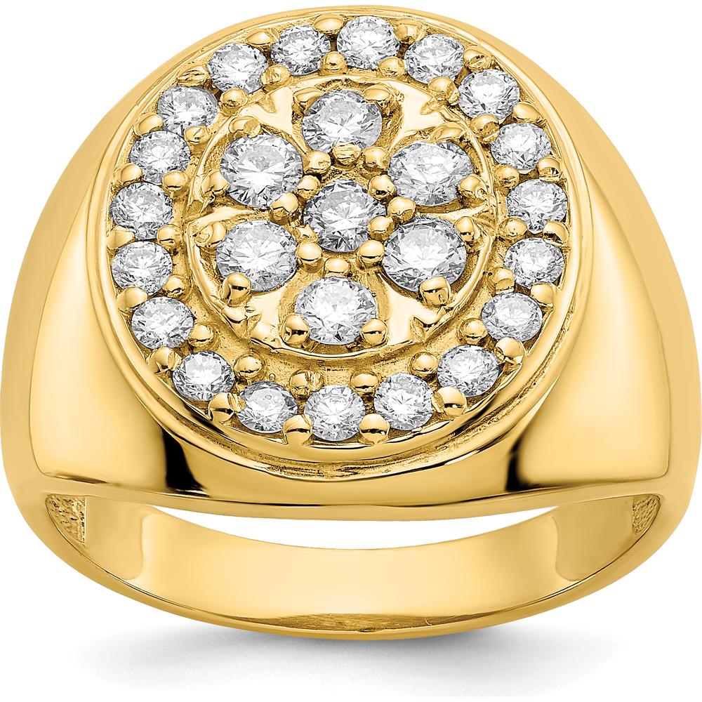 14K Yellow Gold Men's Diamond Ring Mounting with 19 Round Diamonds - 1.9mm Each by IBGoodman
