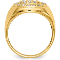 14K Yellow Gold Men's Diamond Ring Mounting with 19 Round Diamonds - 1.9mm Each by IBGoodman