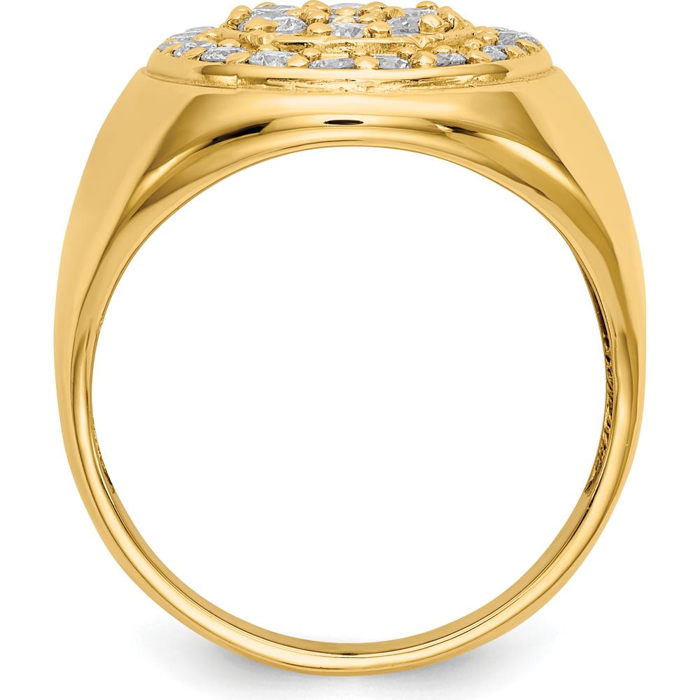 14K Yellow Gold Men's Diamond Ring Mounting with 19 Round Diamonds - 1.9mm Each by IBGoodman