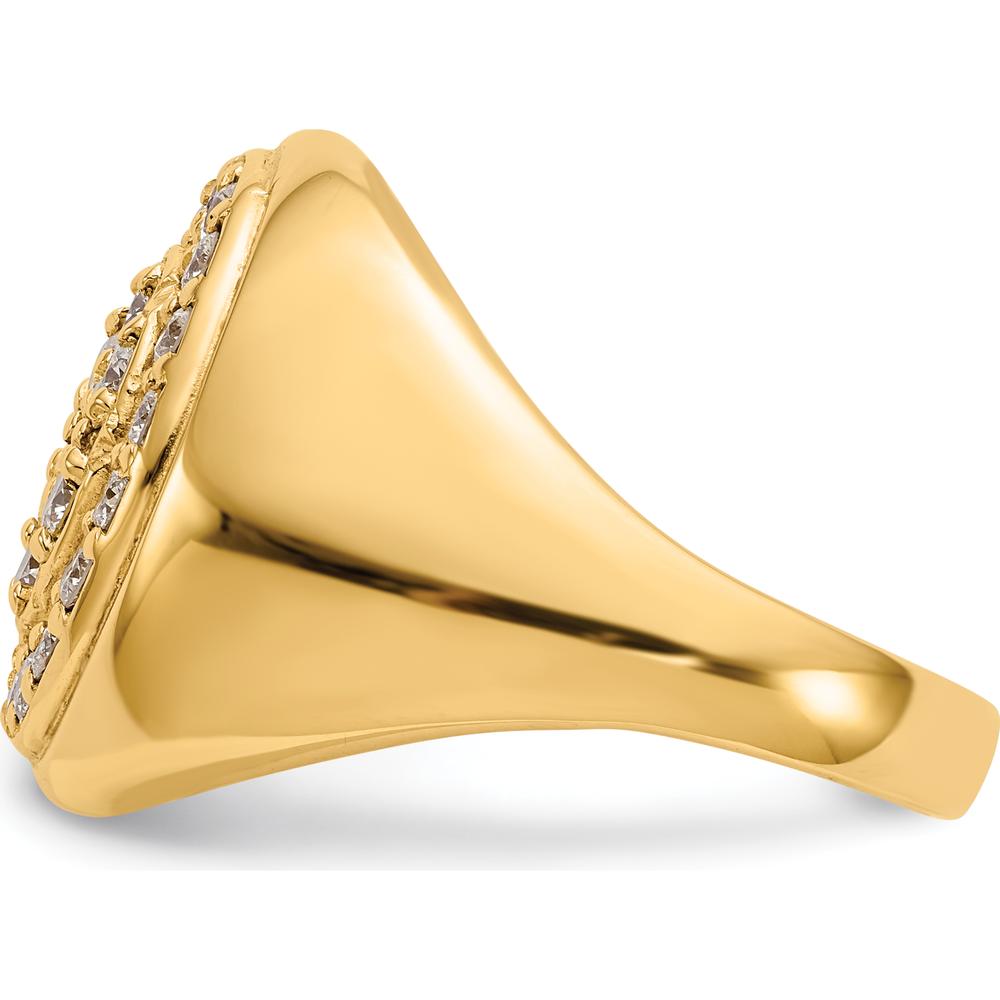 14K Yellow Gold Men's Diamond Ring Mounting with 19 Round Diamonds - 1.9mm Each by IBGoodman