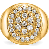 14K Yellow Gold Men's Diamond Ring Mounting with 19 Round Diamonds - 1.9mm Each by IBGoodman