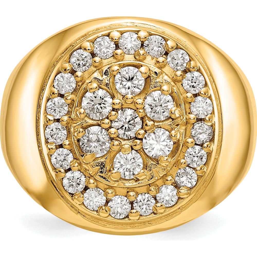 14K Yellow Gold Men's Diamond Ring Mounting with 19 Round Diamonds - 1.9mm Each by IBGoodman