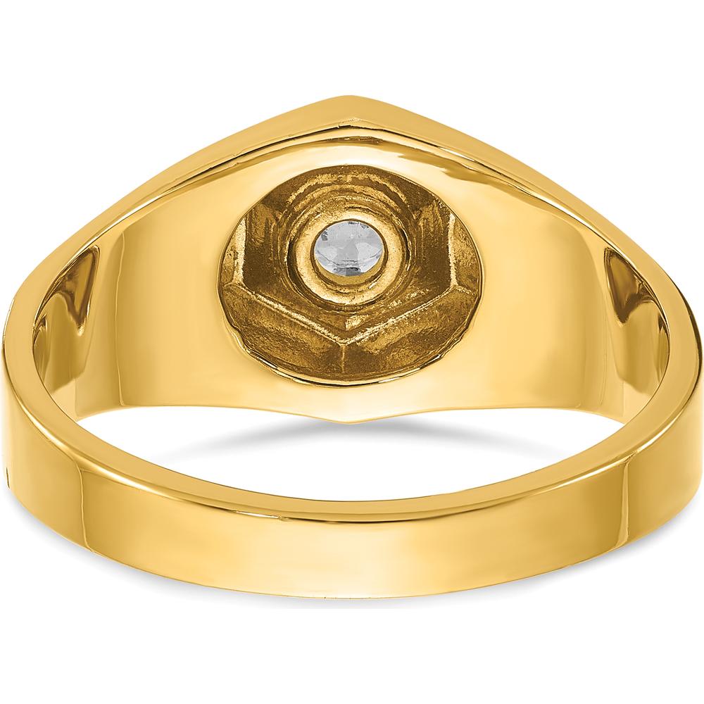 14K Yellow Gold Men's Diamond Ring Mounting with Channel Set Diamonds and Satin Finish - 0.50 Carats Total Diamond Weight by IBGoodman
