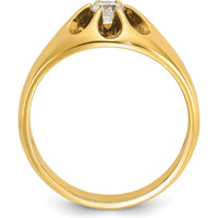 14K Yellow Gold Men's Diamond Ring with 0.25 Carats Round Diamond - Prong Set by IBGoodman