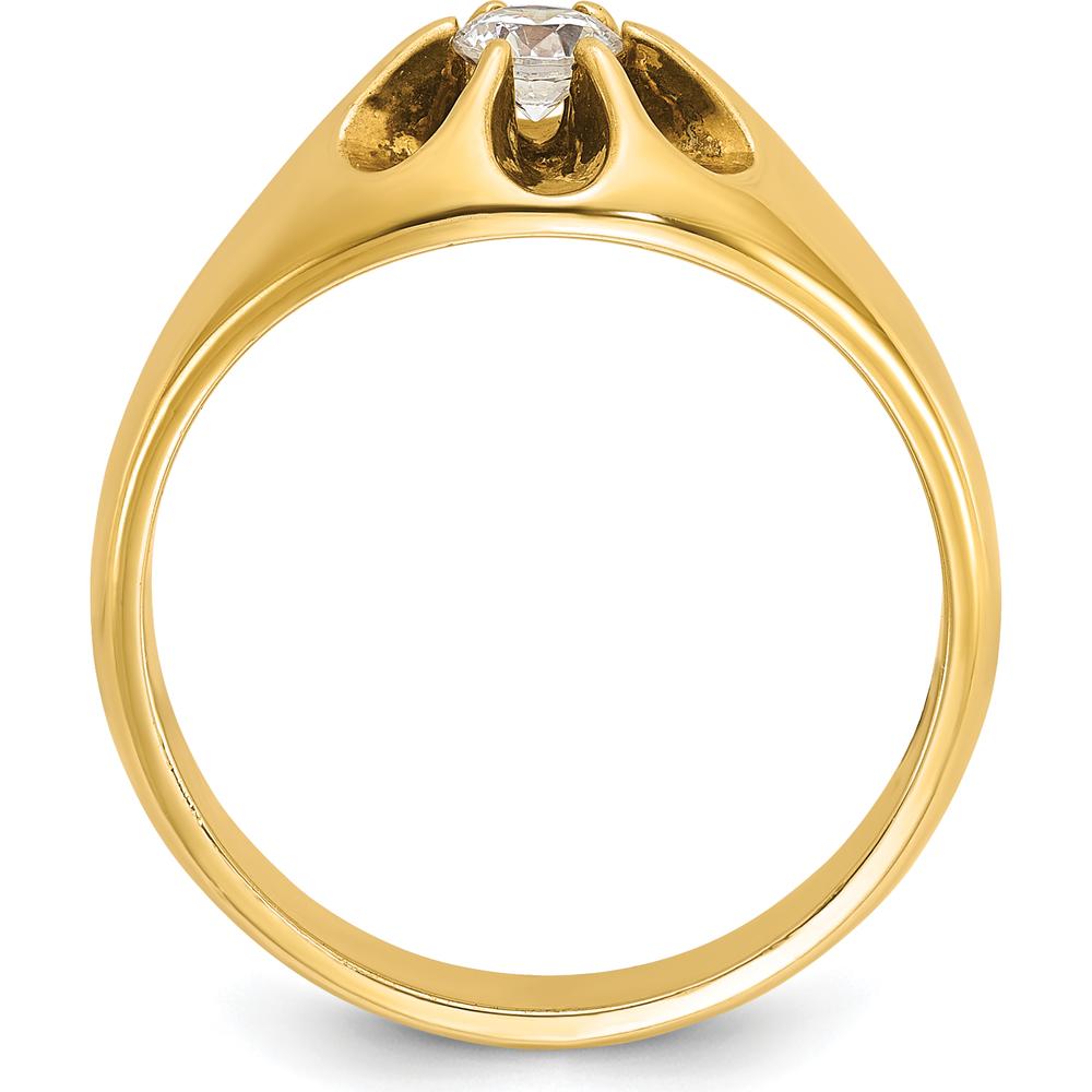 14K Yellow Gold Men's Diamond Ring with 0.25 Carats Round Diamond - Prong Set by IBGoodman