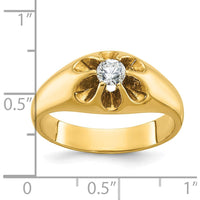 14K Yellow Gold Men's Diamond Ring with 0.25 Carats Round Diamond - Prong Set by IBGoodman