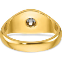 14K Yellow Gold Men's Diamond Ring with 0.25 Carats Round Diamond - Prong Set by IBGoodman