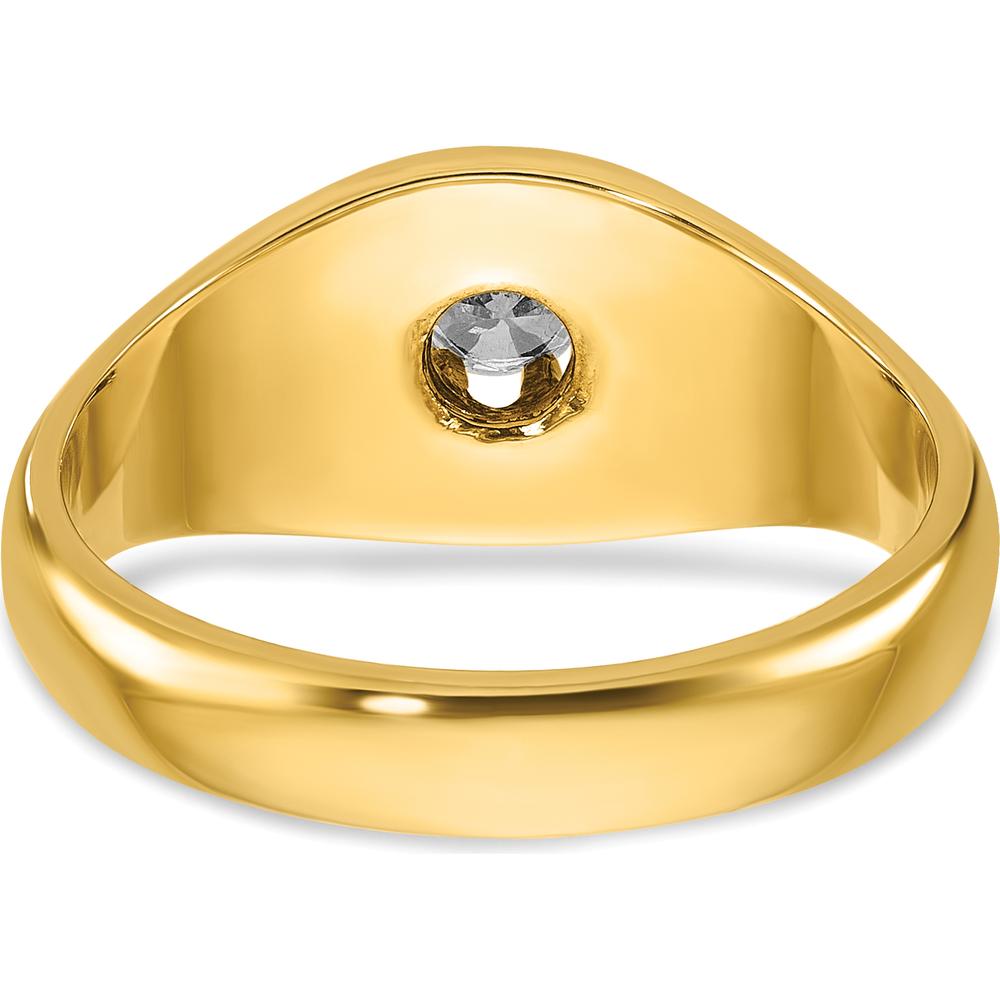 14K Yellow Gold Men's Diamond Ring with 0.25 Carats Round Diamond - Prong Set by IBGoodman