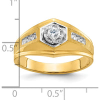 14K Yellow Gold Men's Diamond Ring with 1/3 Carat of Round Faceted Diamonds by IBGoodman