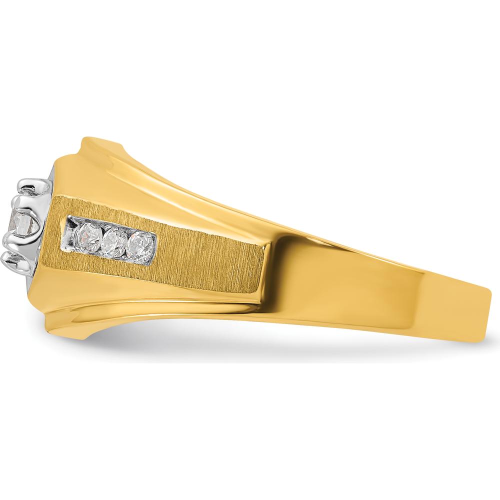 14K Yellow Gold Men's Diamond Ring with 1/3 Carat of Round Faceted Diamonds by IBGoodman
