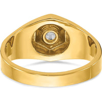 14K Yellow Gold Men's Diamond Ring with 1/3 Carat of Round Faceted Diamonds by IBGoodman