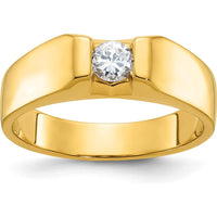14K Yellow Gold Men's Diamond Ring with 1/3 Carat Round Diamond by IBGoodman