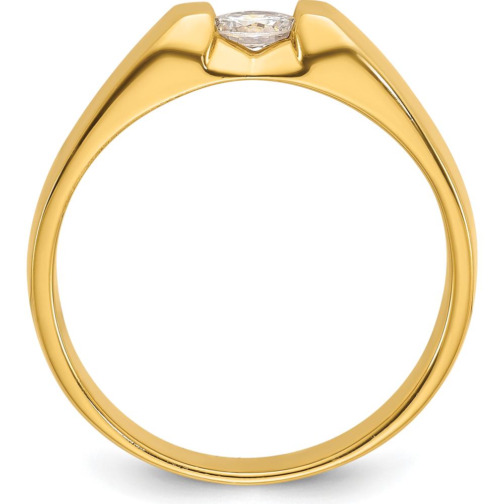 14K Yellow Gold Men's Diamond Ring with 1/3 Carat Round Diamond by IBGoodman