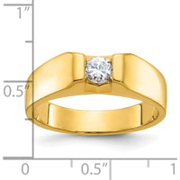 14K Yellow Gold Men's Diamond Ring with 1/3 Carat Round Diamond by IBGoodman