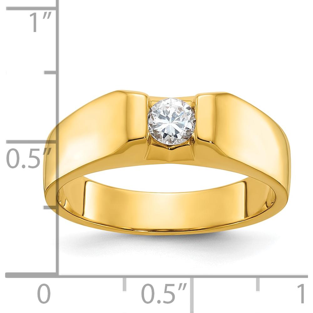 14K Yellow Gold Men's Diamond Ring with 1/3 Carat Round Diamond by IBGoodman