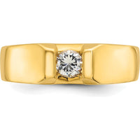 14K Yellow Gold Men's Diamond Ring with 1/3 Carat Round Diamond by IBGoodman