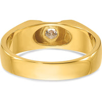 14K Yellow Gold Men's Diamond Ring with 1/3 Carat Round Diamond by IBGoodman