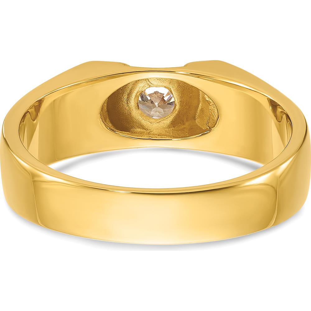 14K Yellow Gold Men's Diamond Ring with 1/3 Carat Round Diamond by IBGoodman