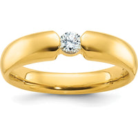 14K Yellow Gold Men's Diamond Ring with 1/4 Carat Round Diamond - 0.25 Carats Total Diamond Weight by IBGoodman