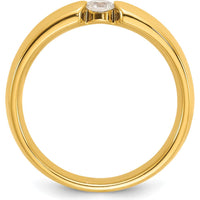 14K Yellow Gold Men's Diamond Ring with 1/4 Carat Round Diamond - 0.25 Carats Total Diamond Weight by IBGoodman