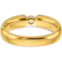 14K Yellow Gold Men's Diamond Ring with 1/4 Carat Round Diamond - 0.25 Carats Total Diamond Weight by IBGoodman