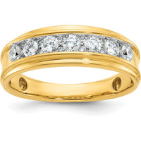 14K Yellow Gold Men's Diamond Ring with Channel Set AA Quality Diamonds - 7/8 Carat Total Weight by IBGoodman