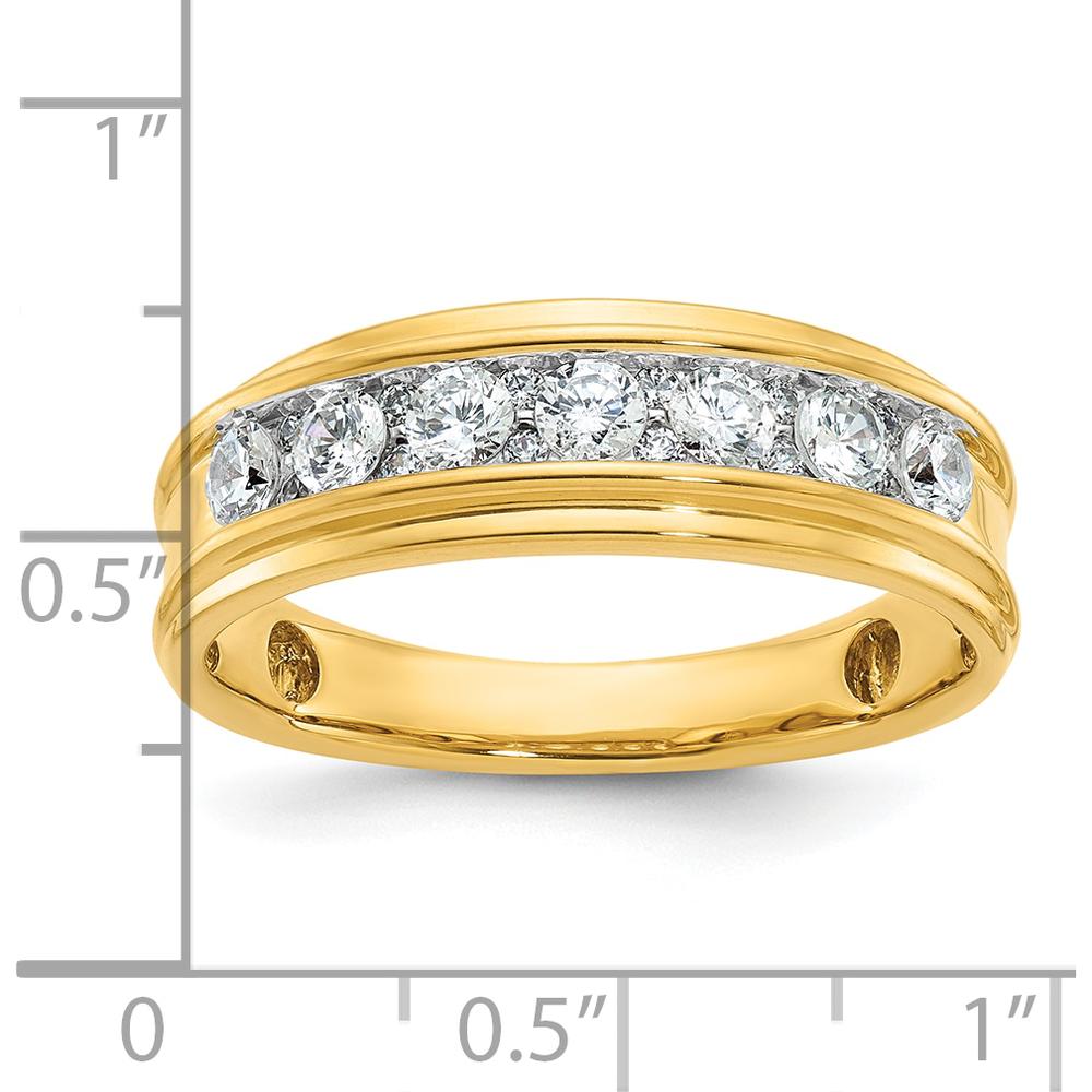14K Yellow Gold Men's Diamond Ring with Channel Set AA Quality Diamonds - 7/8 Carat Total Weight by IBGoodman