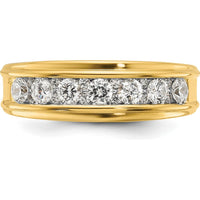 14K Yellow Gold Men's Diamond Ring with Channel Set AA Quality Diamonds - 7/8 Carat Total Weight by IBGoodman