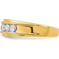 14K Yellow Gold Men's Diamond Ring with Channel Set AA Quality Diamonds - 7/8 Carat Total Weight by IBGoodman