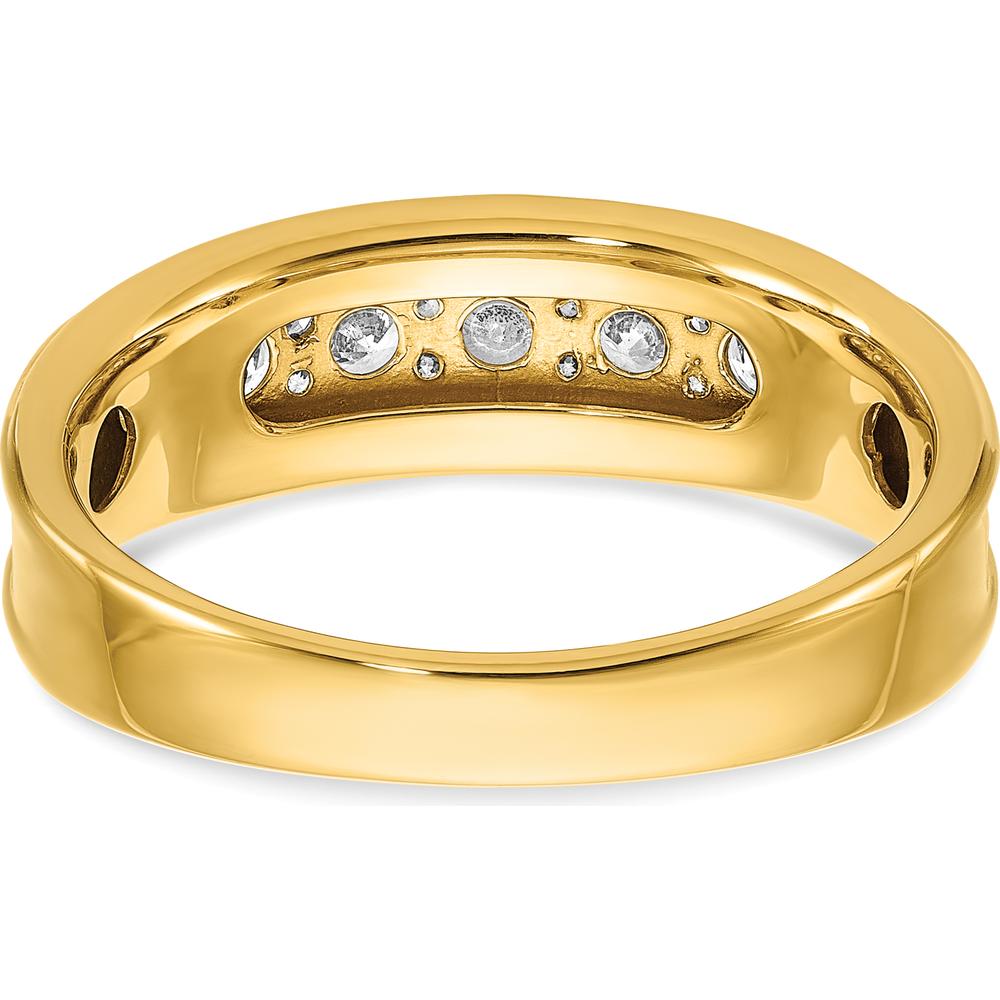 14K Yellow Gold Men's Diamond Ring with Channel Set AA Quality Diamonds - 7/8 Carat Total Weight by IBGoodman