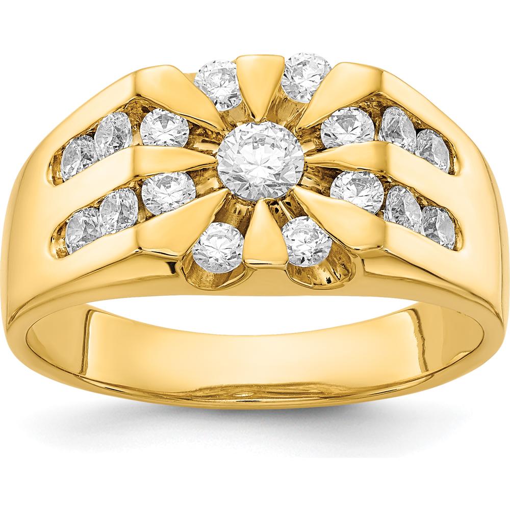 14K Yellow Gold Men's Diamond Ring with Channel Set Round Diamonds - 0.27 Carat Total Diamond Weight by 0