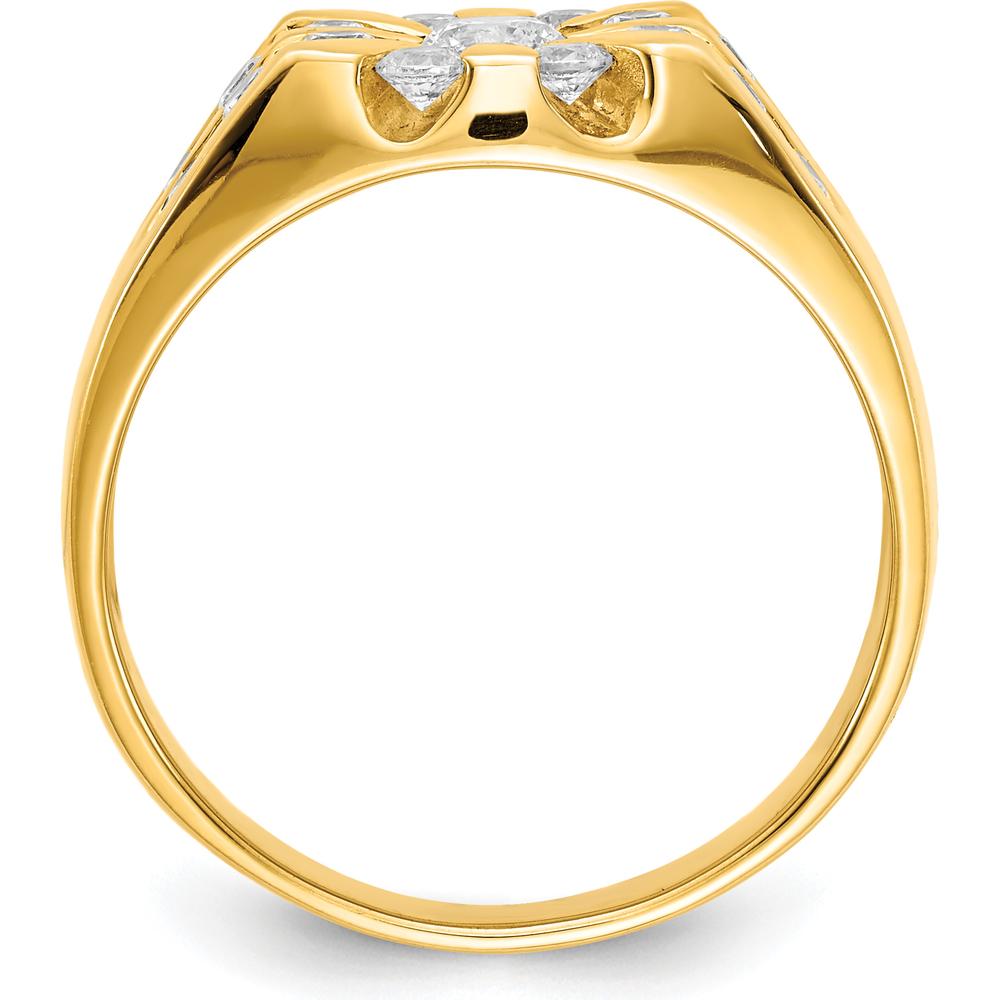 14K Yellow Gold Men's Diamond Ring with Channel Set Round Diamonds - 0.27 Carat Total Diamond Weight by 0