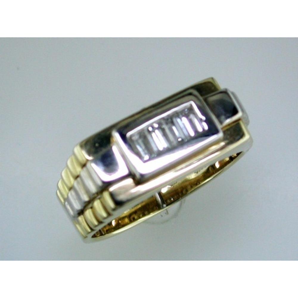 14K Yellow Gold Men's Diamond Ring with Radiant Diamonds - 0.65 Carats Total Diamond Weight
