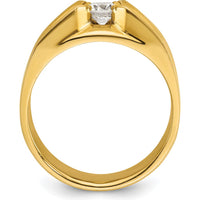 14K Yellow Gold Men's Diamond Ring with Round Diamond - 0.5 Carats Total Diamond Weight by IBGoodman