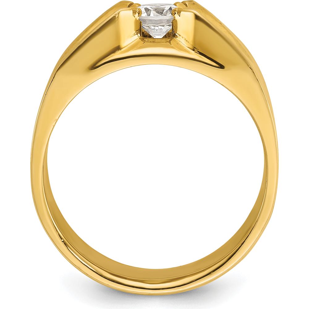 14K Yellow Gold Men's Diamond Ring with Round Diamond - 0.5 Carats Total Diamond Weight by IBGoodman